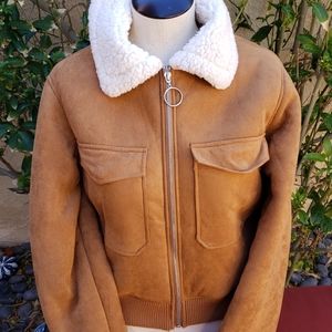 Forever 21 faux suede and sherpa style jacket. SM